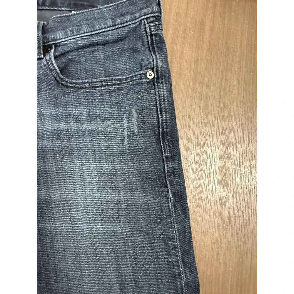 Banana Republic Jeans Mens‎ 33x32 Charcoal Gray Slim Straight Distressed Denim